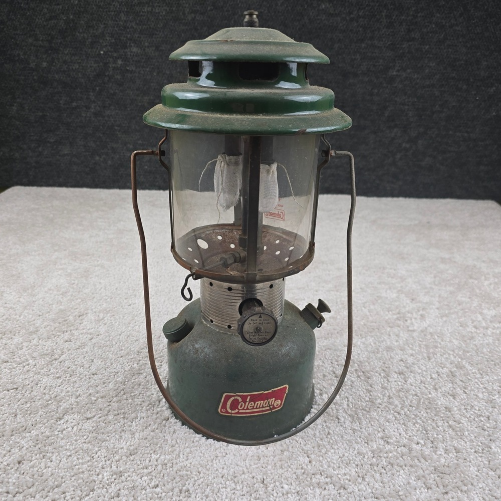 1971 Coleman Lantern Green Vintage‎ Model 220F Dual Mantle Good Condition
